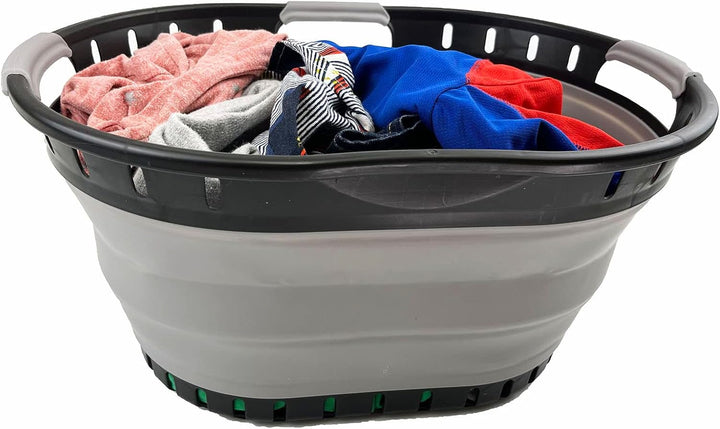 SAMMART 25 l zusammenklappbarer Wäschekorb aus Kunststoff – faltbarer Pop-Up-Aufbewahrungsbehälter/O