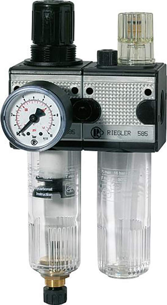 RIEGLER 100567-CL 12 K-HA Wartungseinheit 2-tlg. »multifix«, mit PC-Behälter, BG 1, G 3/8, 1Stk