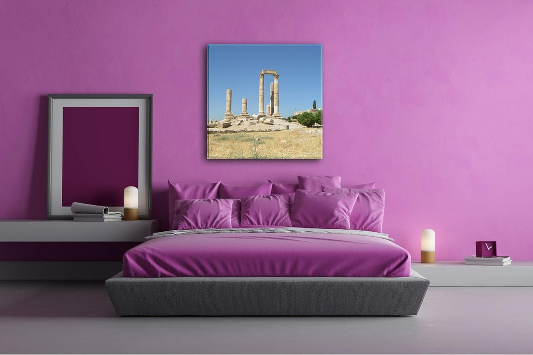 deyoli alte Ruine in Jordanien Format: 70x70 als Leinwandbild, Motiv fertig gerahmt auf Echtholzrahm