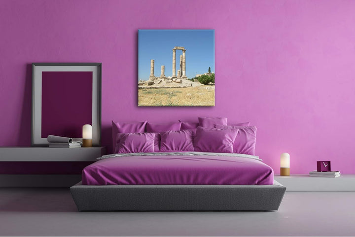 deyoli alte Ruine in Jordanien Format: 70x70 als Leinwandbild, Motiv fertig gerahmt auf Echtholzrahm