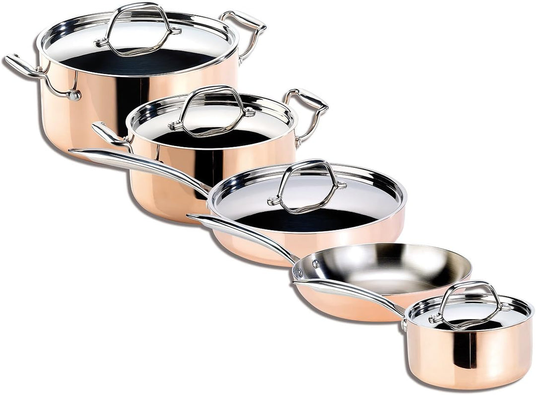 Tornwald-Schmiede Kupfertopf: Kupfer-Stieltopf mit Deckel, 16 cm (Stielkasserolle, Kochtöpfe, Kupfer