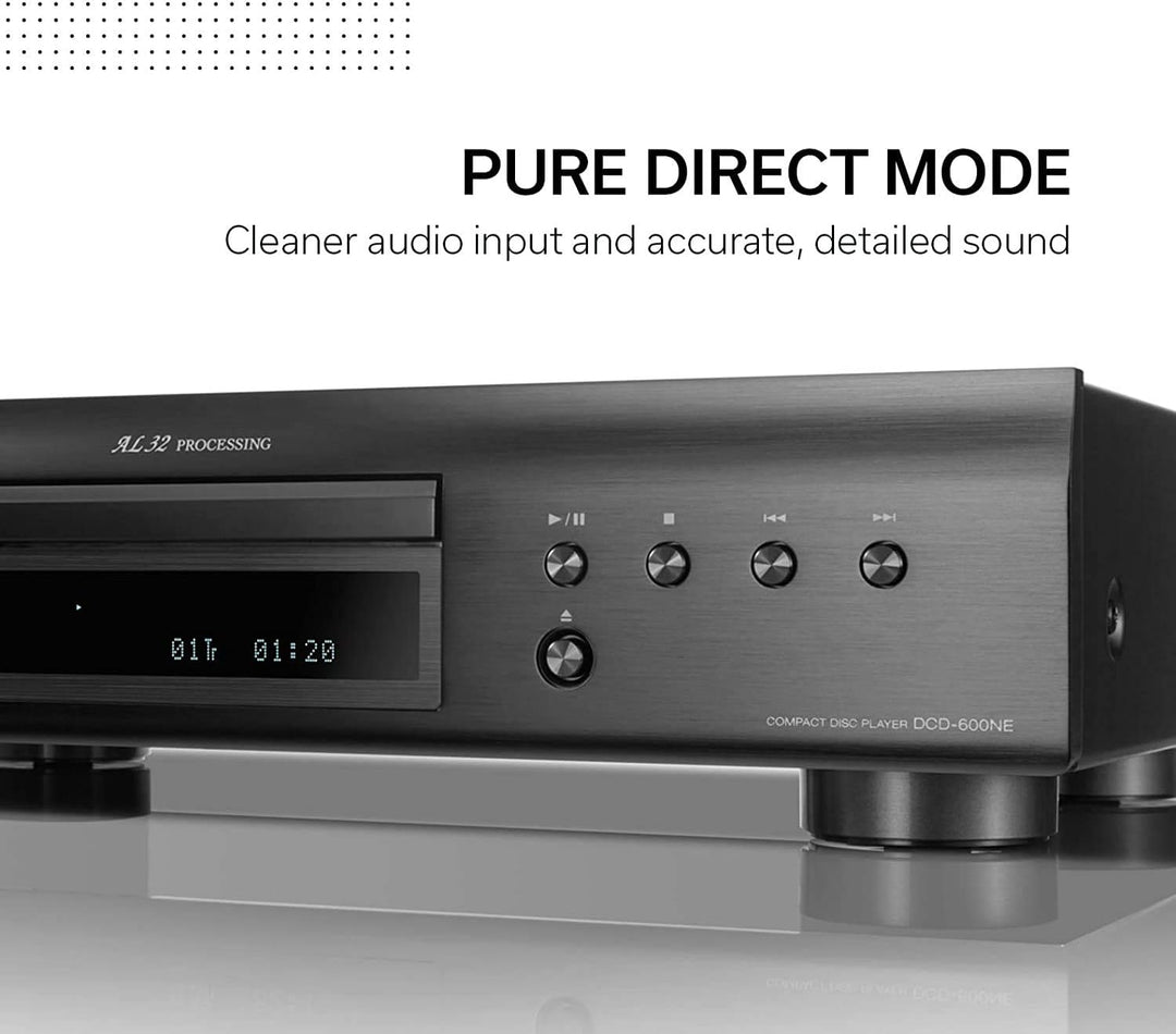 Denon DCD-600 NE CD-Player mit AL32 Processing, schwarz Schwarz Single, Schwarz Single