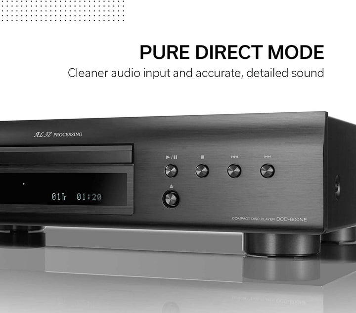 Denon DCD-600 NE CD-Player mit AL32 Processing, schwarz Schwarz Single, Schwarz Single