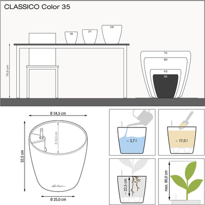 LECHUZA CLASSICO Color 35 weiss 13210 36x36x32.5 cm Weiss, 36x36x32.5 cm Weiss