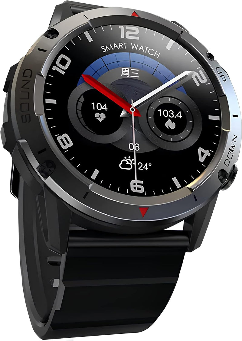 Deunis X9 Smartwatch mit Telefonfunktion 1,39 Zoll für Herren kompatibel mit Android iOS, Schlafmoni