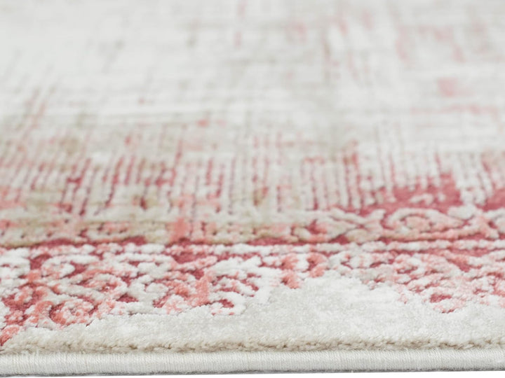 Teppich-Traum Wollteppich mit Verzierungen & Ornamenten | mit Fransen | abstrakt in rot Grösse 200 x