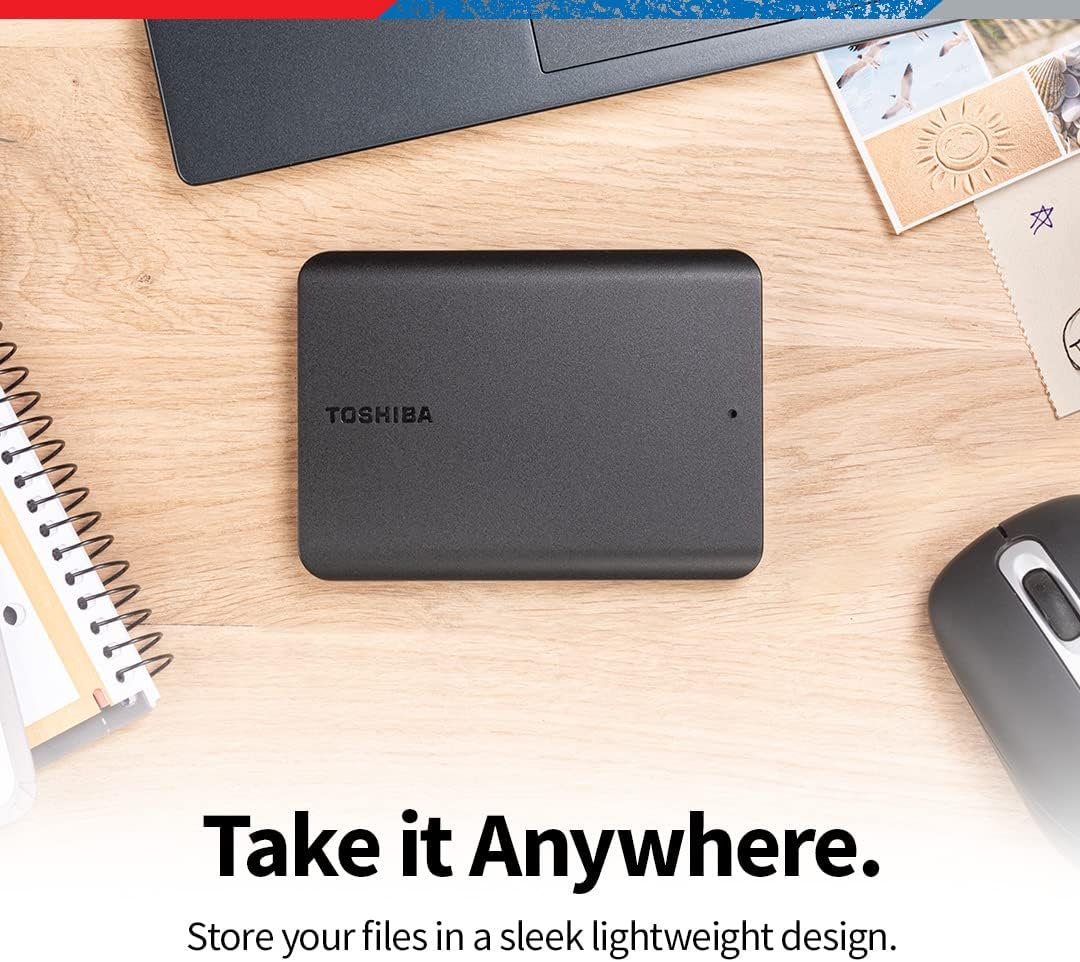Toshiba Canvio Basics HDTB520XK3AA Externe Festplatte, 2 TB, USB 3.0, Schwarz Zeitgenössisch Schwarz
