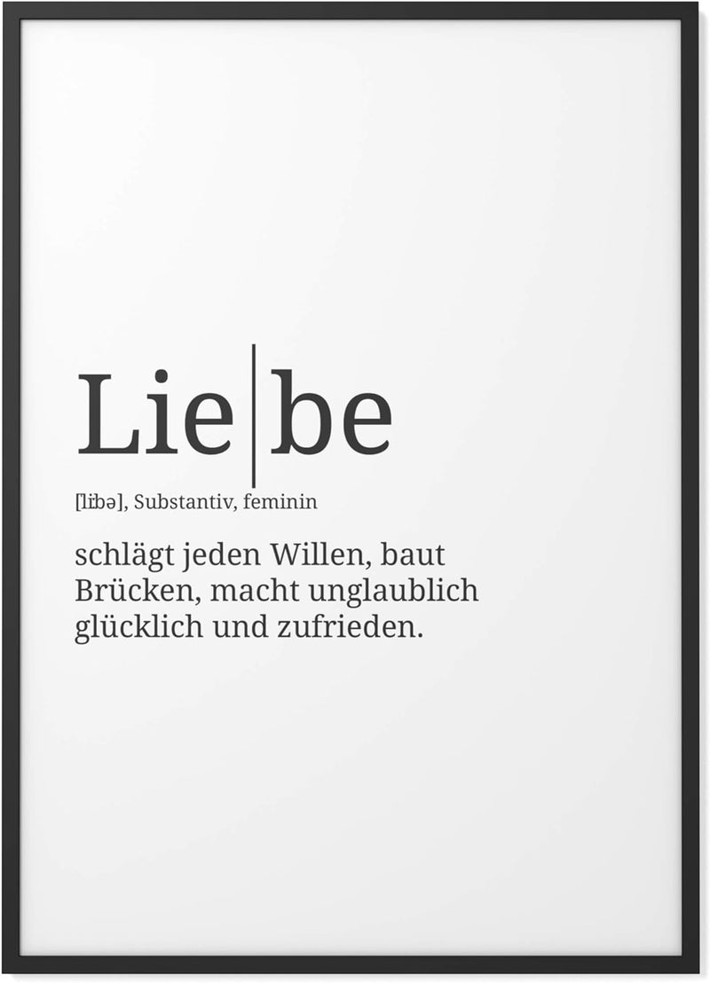 Papierschmiede® Definition: Liebe, DIN A1 (59x84 cm), XXL Poster für Wohnzimmer, Schlafzimmer, Küche