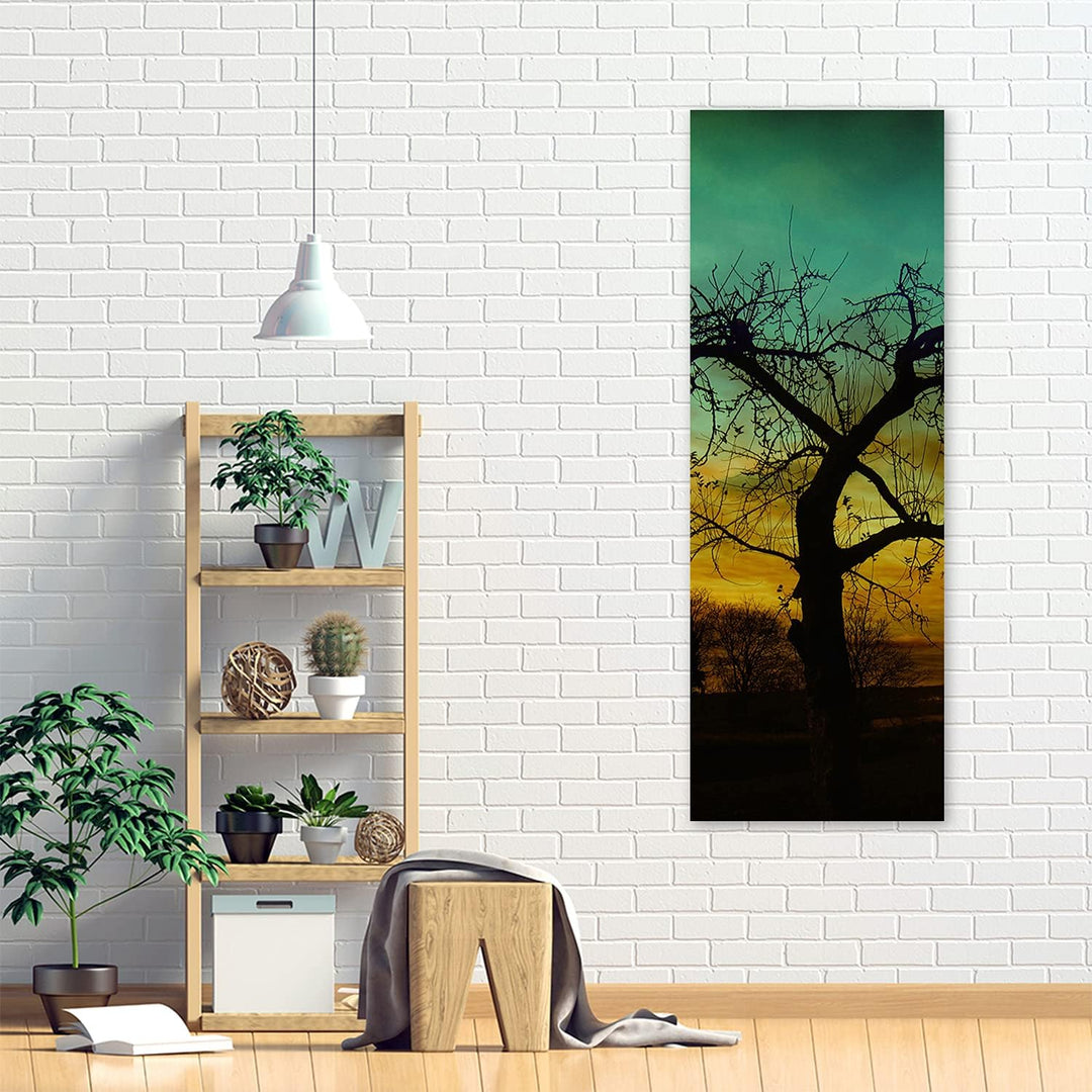 Febby Vlies Leinwandbild XXL Abend 50x150 cm Wandbild Kunst Bilder Schlafzimmer Deko Wohnzimmer Alte
