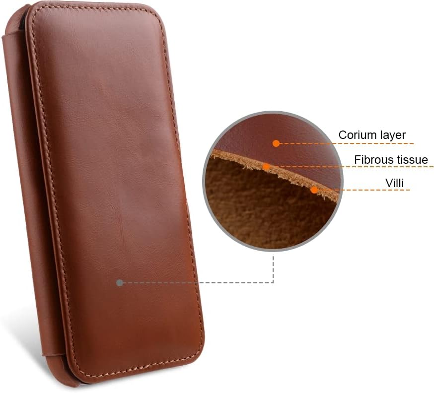 STILGUT Book Case kompatibel mit iPhone 14 Pro (6.1“) Hülle aus Leder mit Clip-Verschluss, Klapphüll