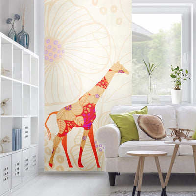 Bilderwelten Raumteiler Floral Giraffe 250x120cm inkl. transparenter Halterung, inkl. transparenter