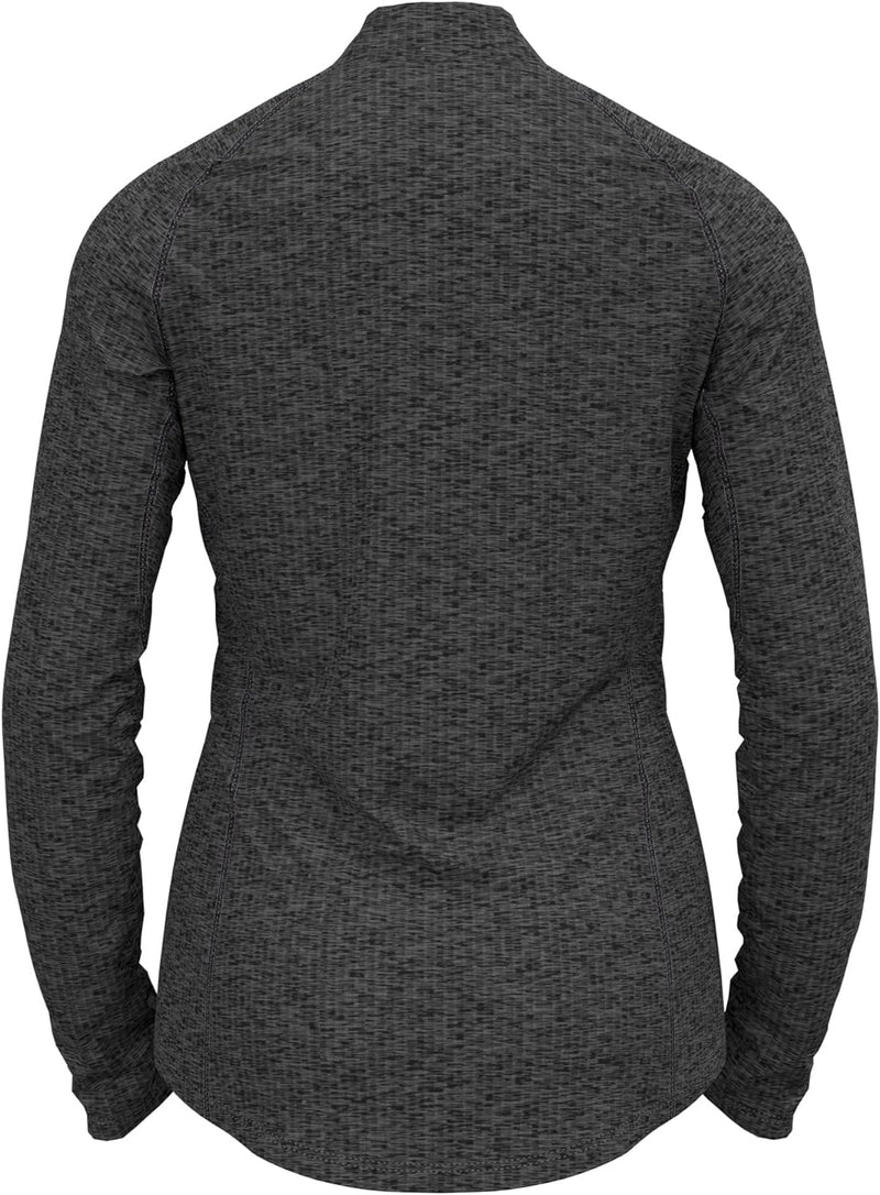 Odlo Damen Tencia_542561 Langarm Shirt mit Reissverschluss (1er Pack) XS Dark Grey Melange, XS Dark