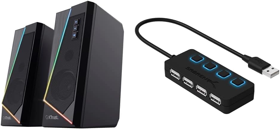 Trust Gaming Lautsprecher für PC GXT 609 Zoxa - Computer Boxen, Lautsprecherset mit 6 Verschiedene R