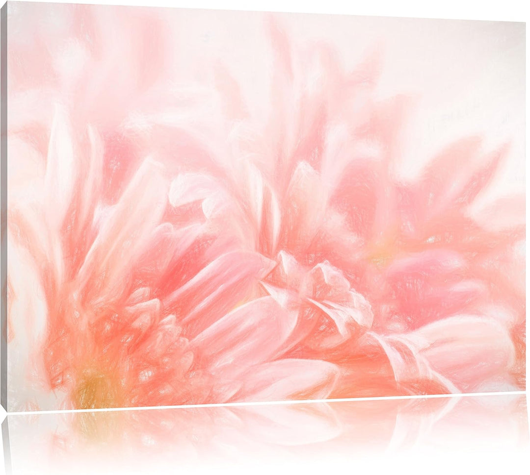 Pixxprint Gerbera-Blume als Leinwandbild/Grösse: 100x70 cm/Wandbild/Kunstdruck/fertig bespannt, 100x