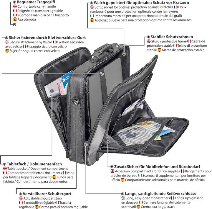 PEDEA Laptoptasche "Premium" Notebook-Tasche bis 13,3 Zoll (33,8 cm) Umhängetasche mit Schultergurt