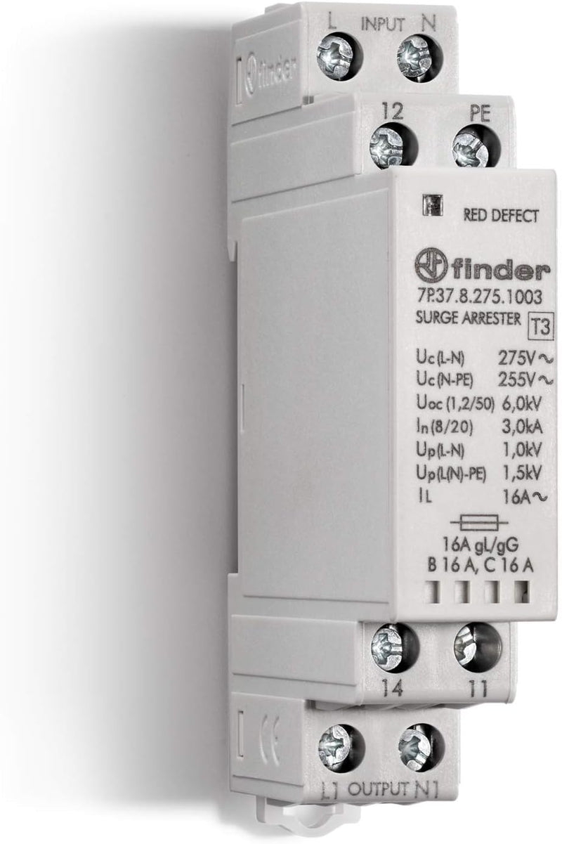 Finder 7P3782751003 Überspannungsschutzgerät, modular, Typ 3, Varistor/Funkenstrecke