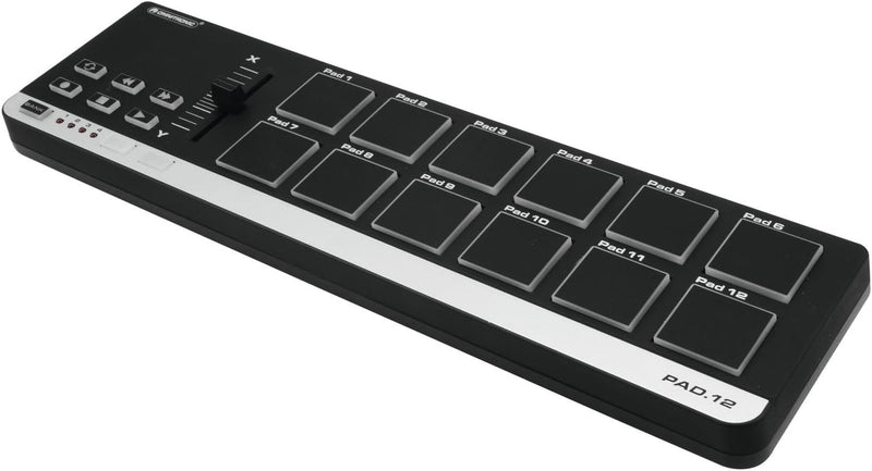 Omnitronic PAD-12 MIDI-Controller | USB-MIDI-Controller mit 12 Pads für Musiker, Produzenten und DJs