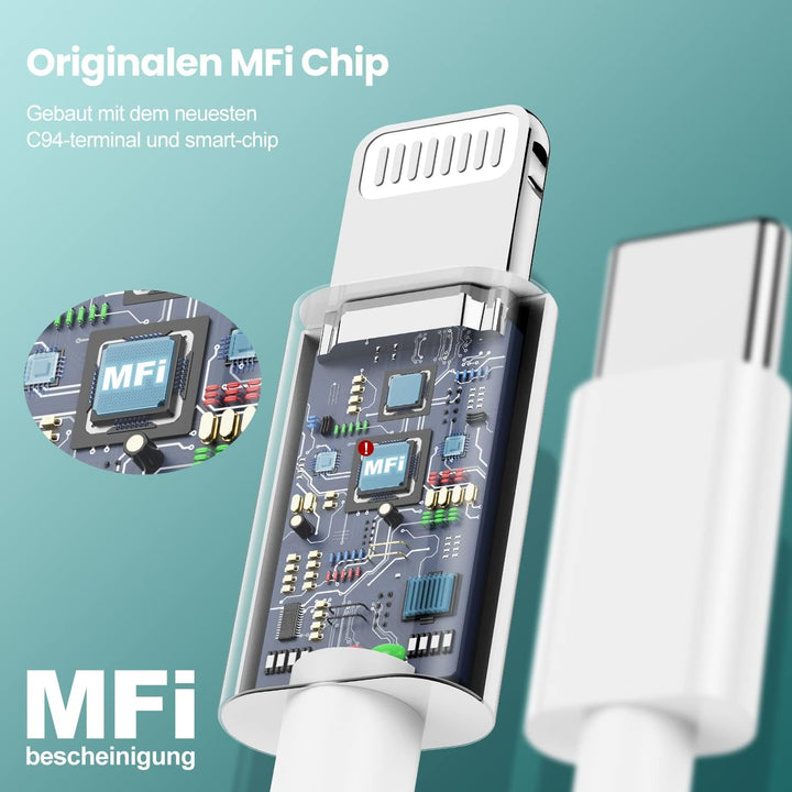 iPhone 13 14 Pro Ladegerät Original Apple,2Pack Schnellladegerät mit 2M USB C to Lightning Ladekabel