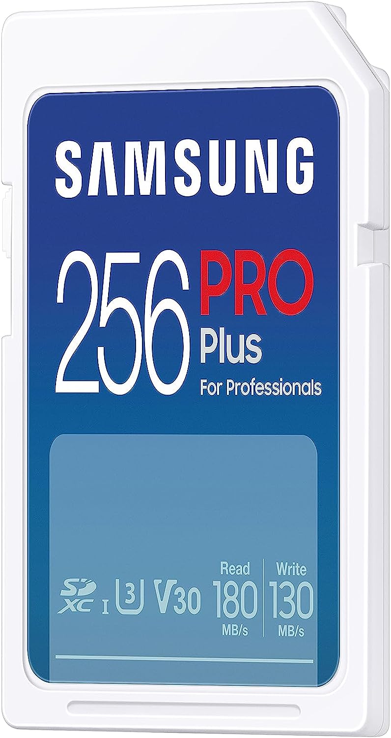 Samsung PRO Plus SD-Karte, 256 GB, UHS-I U3, Full HD & 4K UHD, 180 MB/s Lesen, 130 MB/s Schreiben, S