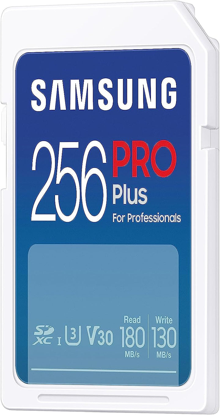 Samsung PRO Plus SD-Karte, 256 GB, UHS-I U3, Full HD & 4K UHD, 180 MB/s Lesen, 130 MB/s Schreiben, S