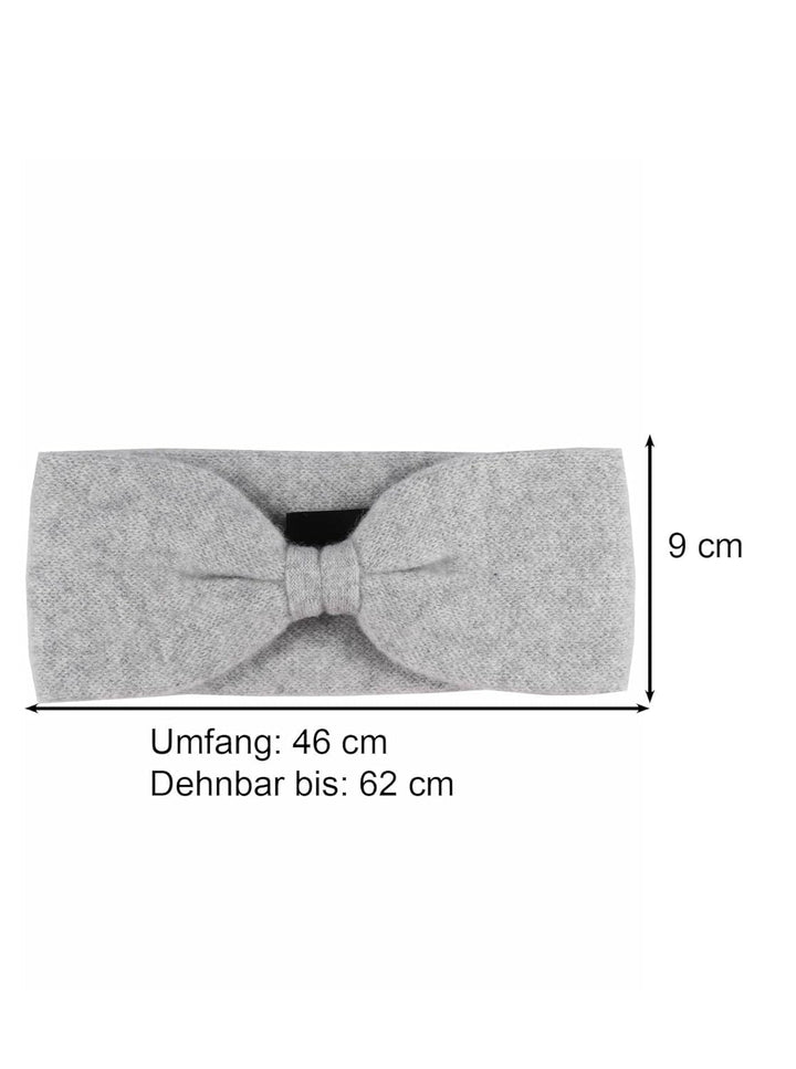 Zwillingsherz Stirnband aus 100% Kaschmir - Hochwertiges Kopfband im Uni Design für Damen Frauen Mäd