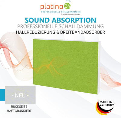 platino24 Schallabsorber Set aus Basotect G+ mit Akustikfilz, 4 Absorberelemente Rechteck je 825x550