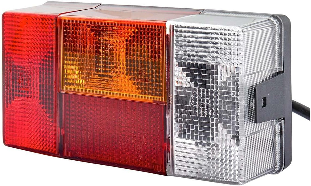 HELLA - Heckleuchte - Glühlampe - 24V - Anbau - Lichtscheibenfarbe: rot/gelb - Kabel: 1000mm - Steck