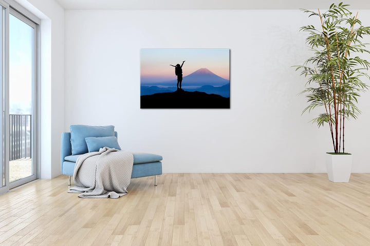 verspürende Freiheit über den Bergen Format: 80x60 als Leinwandbild, Motiv fertig gerahmt auf Echtho