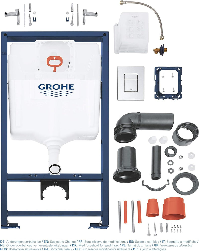 GROHE Rapid SL - 3 in 1 Set für WC (mit Schnellverstellung und Höhensicherung, tiefenverstellbar, Zu