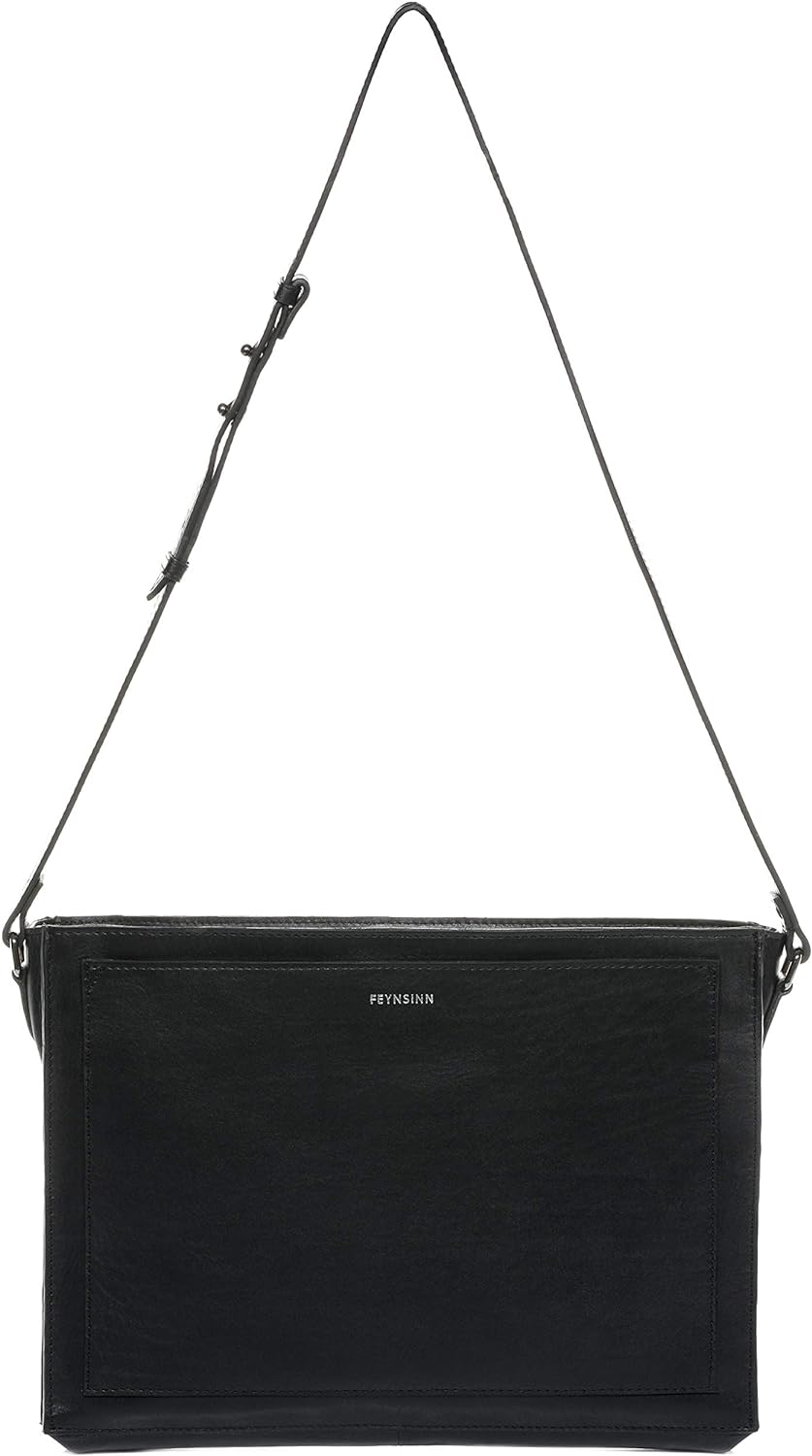 FEYNSINN BERLIN Schultertasche SELVA aus Premium Leder I Handtasche für Damen I Umhängetasche schwar