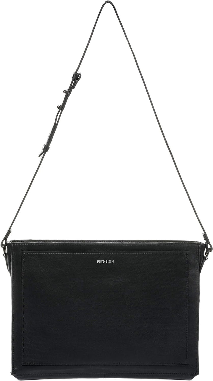 FEYNSINN BERLIN Schultertasche SELVA aus Premium Leder I Handtasche für Damen I Umhängetasche schwar