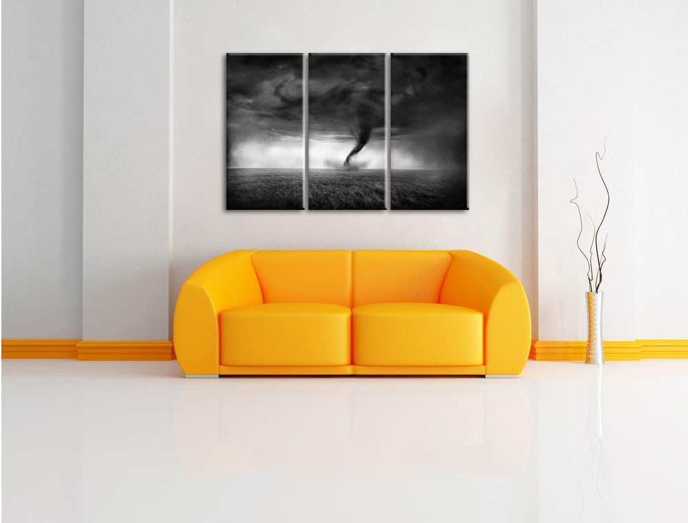 Pixxprint Naturgewalt Tornado als Leinwandbild/Grösse: 3 Teilig (120x80 cm) cm/Wandbild/Kunstdruck/f