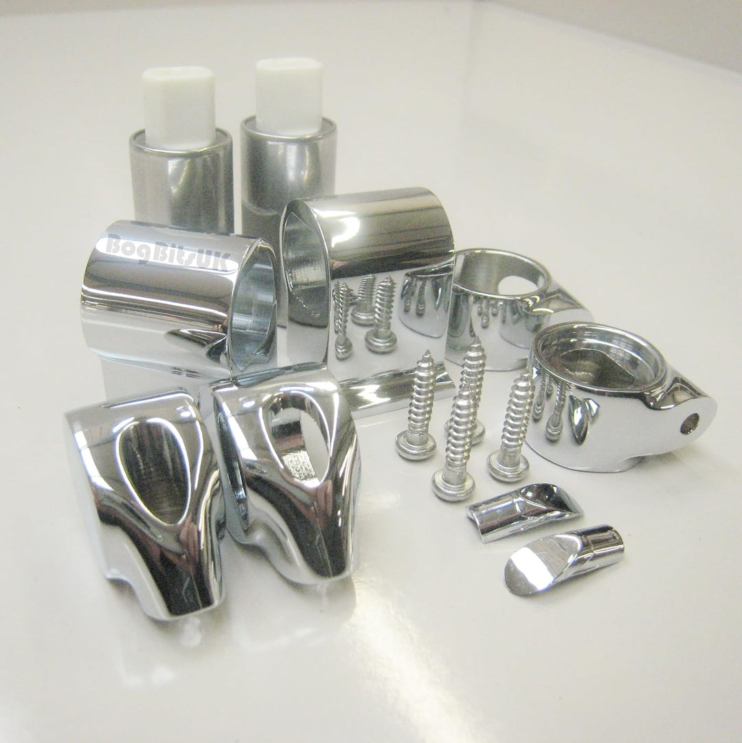 Roca Senso und Giralda WC-Sitz Scharnier-Set aus Chrom mit sanftem Deckel und mit Endkappe-Befestigu