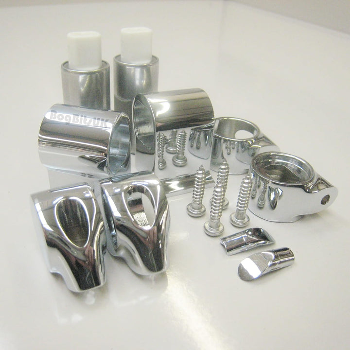 Roca Senso und Giralda WC-Sitz Scharnier-Set aus Chrom mit sanftem Deckel und mit Endkappe-Befestigu