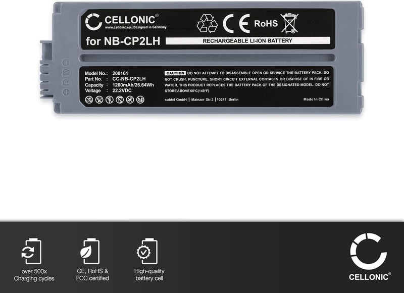 CELLONIC® Akku kompatibel mit Canon Selphy CP1200 CP1000 CP1300 CP910 CP900 CP800 CP810 CP820 CP500