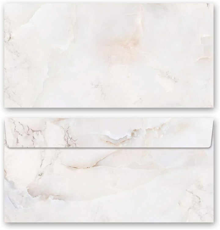 Briefpapier Sets Marmor & Struktur, MARMOR NATUR 100 Blatt Briefpapier + 100 passende Briefumschläge