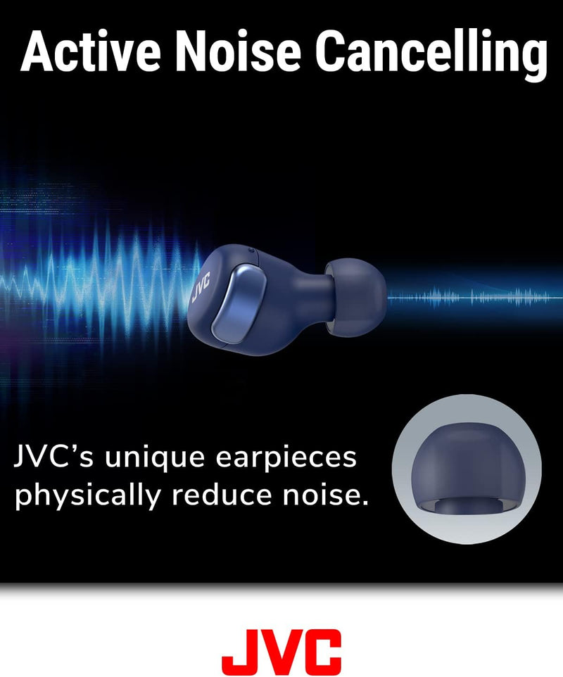 JVC HA-Z330T-A - Kompakte True Wireless Ohrhörer, aktives Noise Cancelling, geringes Gewicht, stylis