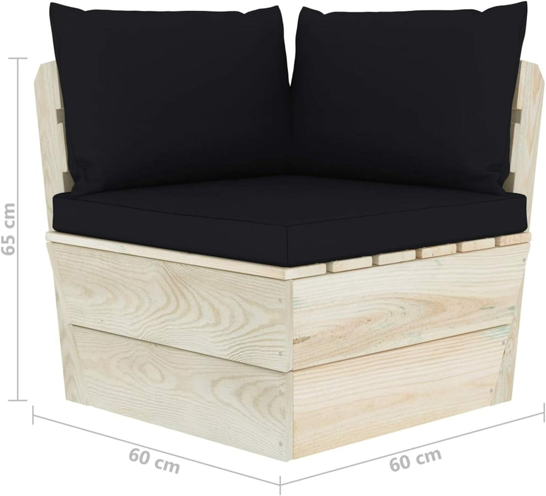 Tidyard Garten Paletten Ecksofa mit Kissen Terassenmöbel Sitzgruppe Gartenmöbel Set Sofagarnitur Pal