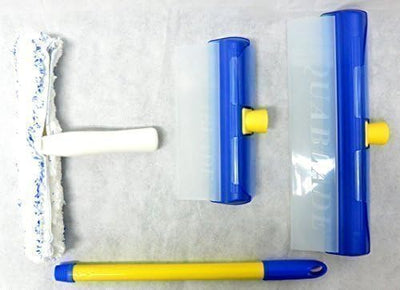 AquaBLADE Set Nr. 1-1x Kleiner und grosser Wischer mit Silikonlippe, Wasserauffangrinne und externem