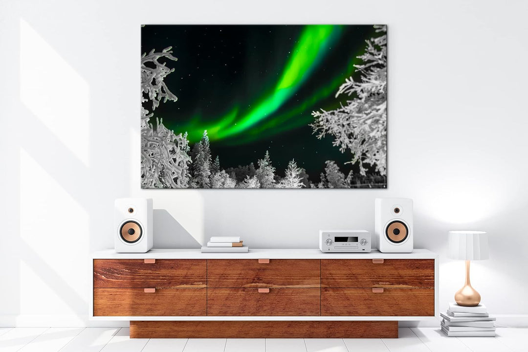 deyoli Atemberaubende Nordlichter Format:75x50 cm als Leinwandbild, Motiv fertig gerahmt auf Echthol
