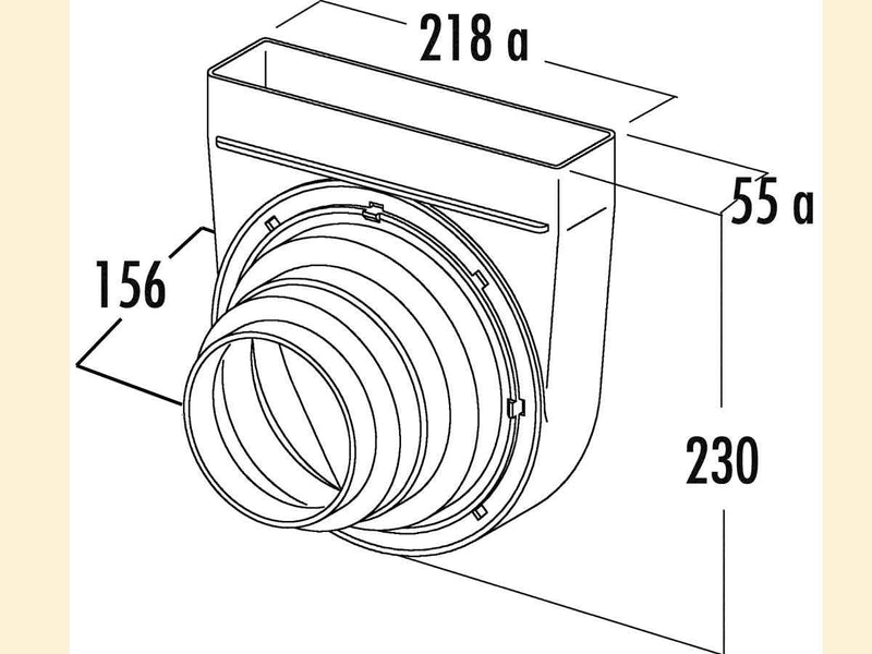 Naber T-UR-ST 125 Umlenkstück 90°, weiss