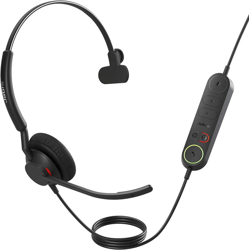 Jabra Engage 40 kabelgebundenes Mono-Headset mit Inline Anrufsteuerung, geräuschunterdrückender 2-Mi