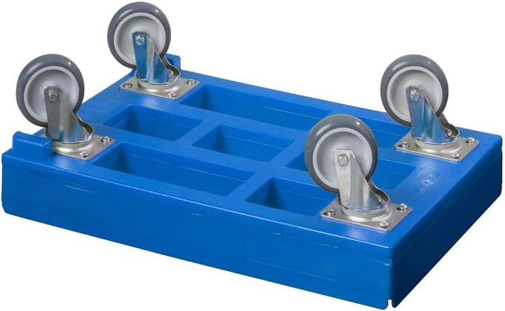4 Stück Hygiene Transportroller für Kisten 60 x 40 cm mit 4 Lenkrollen in blau