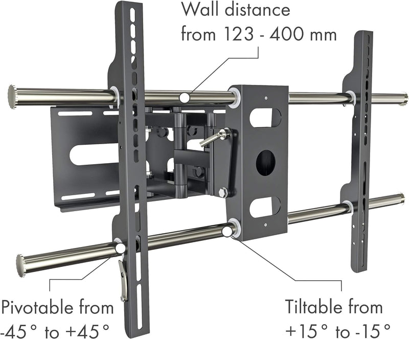 SCHWAIGER LWH603D 011 TV-Wandhalterung für Flachbildschirme mit 94-178 cm (37-70 Zoll), Halterung fü