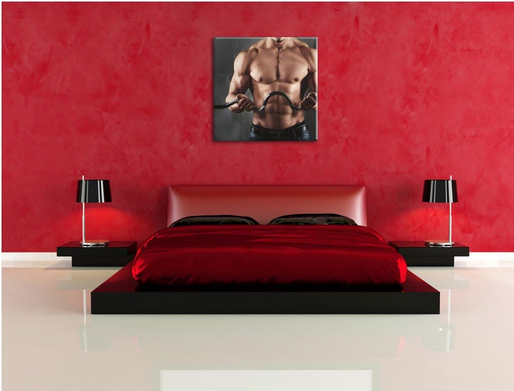 Pixxprint Bodybuilding, Format: 70x70 auf Leinwand, XXL riesige Bilder fertig gerahmt mit Keilrahmen
