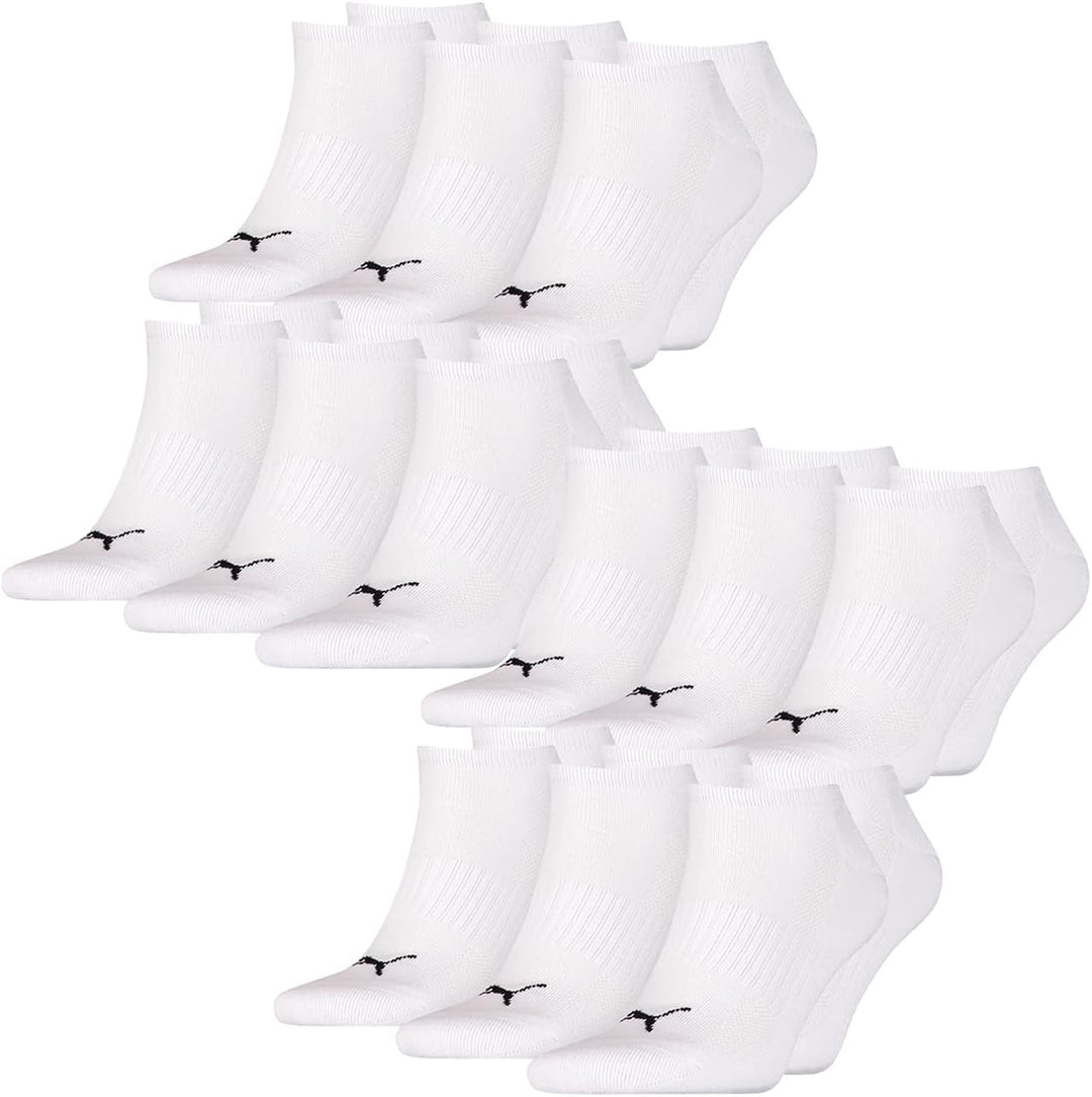 PUMA Unisex Herren Damen Sneaker Socken CUSHIONED 12er Multipack 35-38 39-42 43-46 Schwarz Weiss Bla
