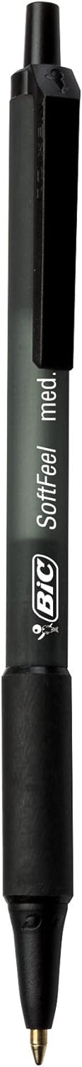 BIC Soft Feel Retractable Ball Pen, Medium Point (1.0 mm), Black, 5-Count by BIC