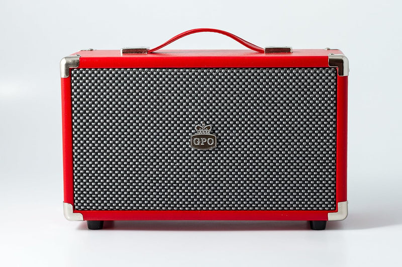 GPO Westwood Retro 25 Watt Lautsprecher mit Bluetooth und Tragegriff - Rot, Rot