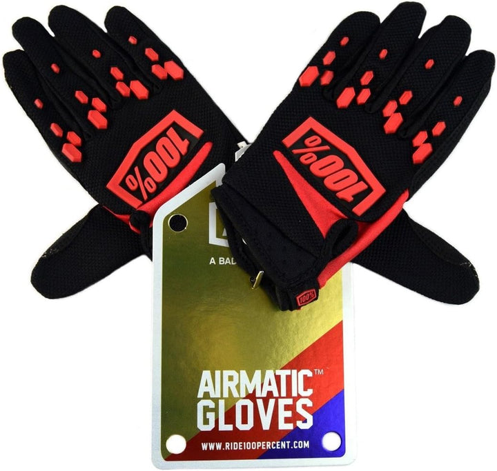 100% 10004-007-10 AIRMATIC Handschuhe Schwarz/Rot XL, Schwarz/Rot XL