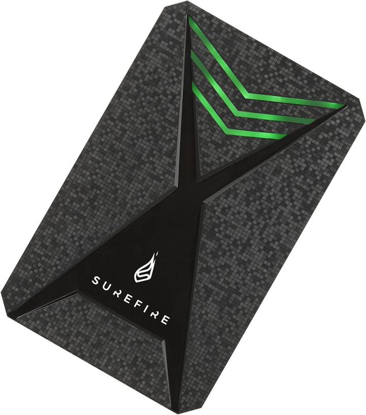 SureFire Gaming Hard Drive 2,5”, 1 TB, schwarz, Externe HDD Festplatte, USB-C Adapter, Windows & Mac